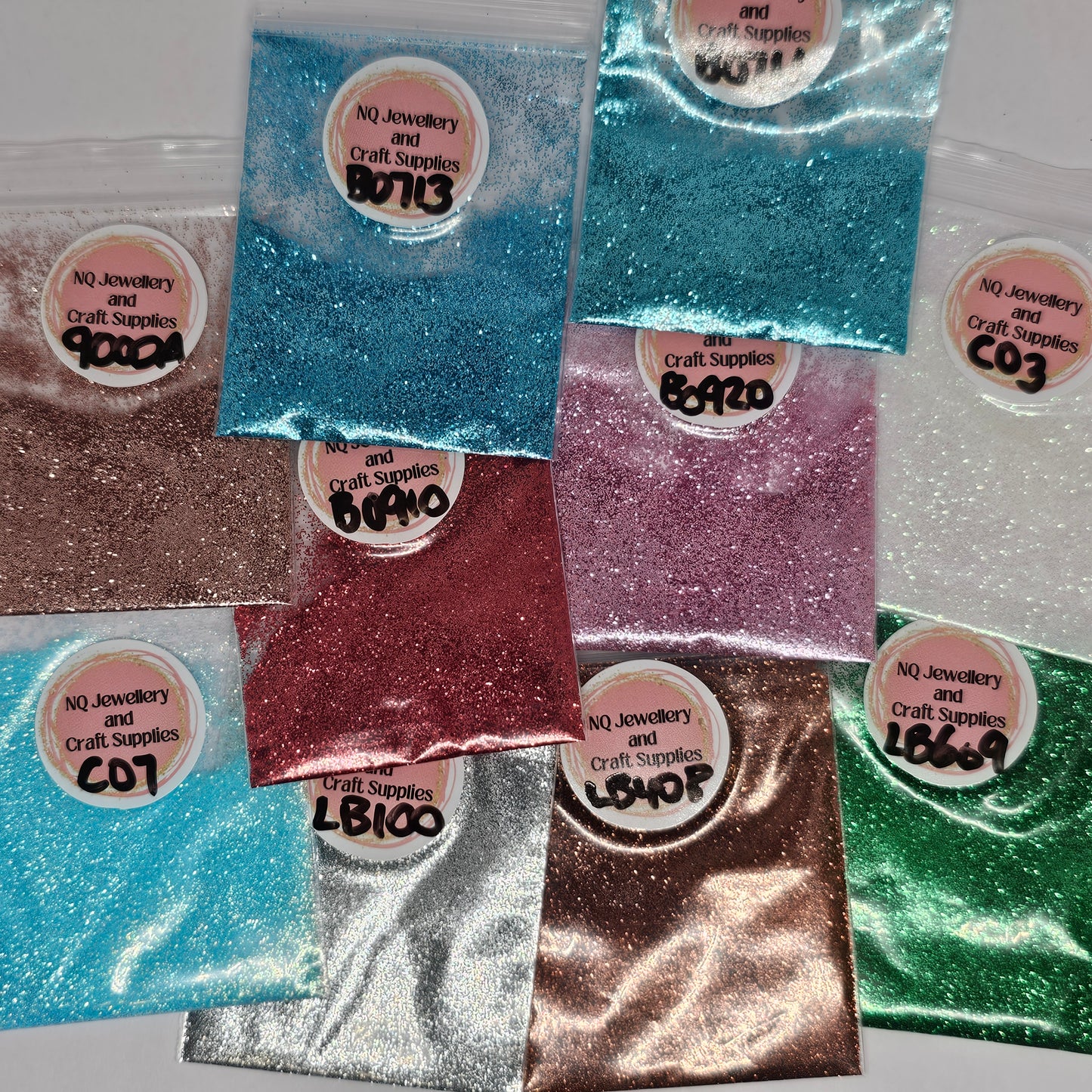 Glitter 20g x 1098 BAGS & 362 x 50gm BAGS - $ - MASSIVE BULK BUNDLE 2 DISCOUNT (Photos are of 2g sample bags)