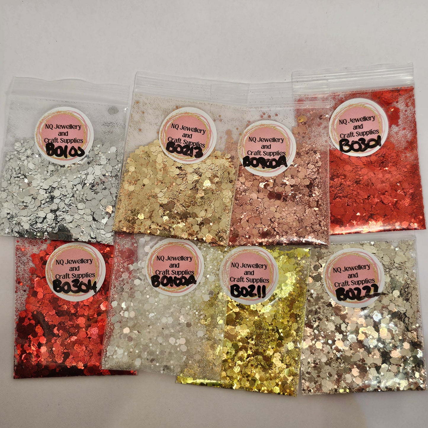 Glitter 20g x 1098 BAGS & 362 x 50gm BAGS - $ - MASSIVE BULK BUNDLE 2 DISCOUNT (Photos are of 2g sample bags)