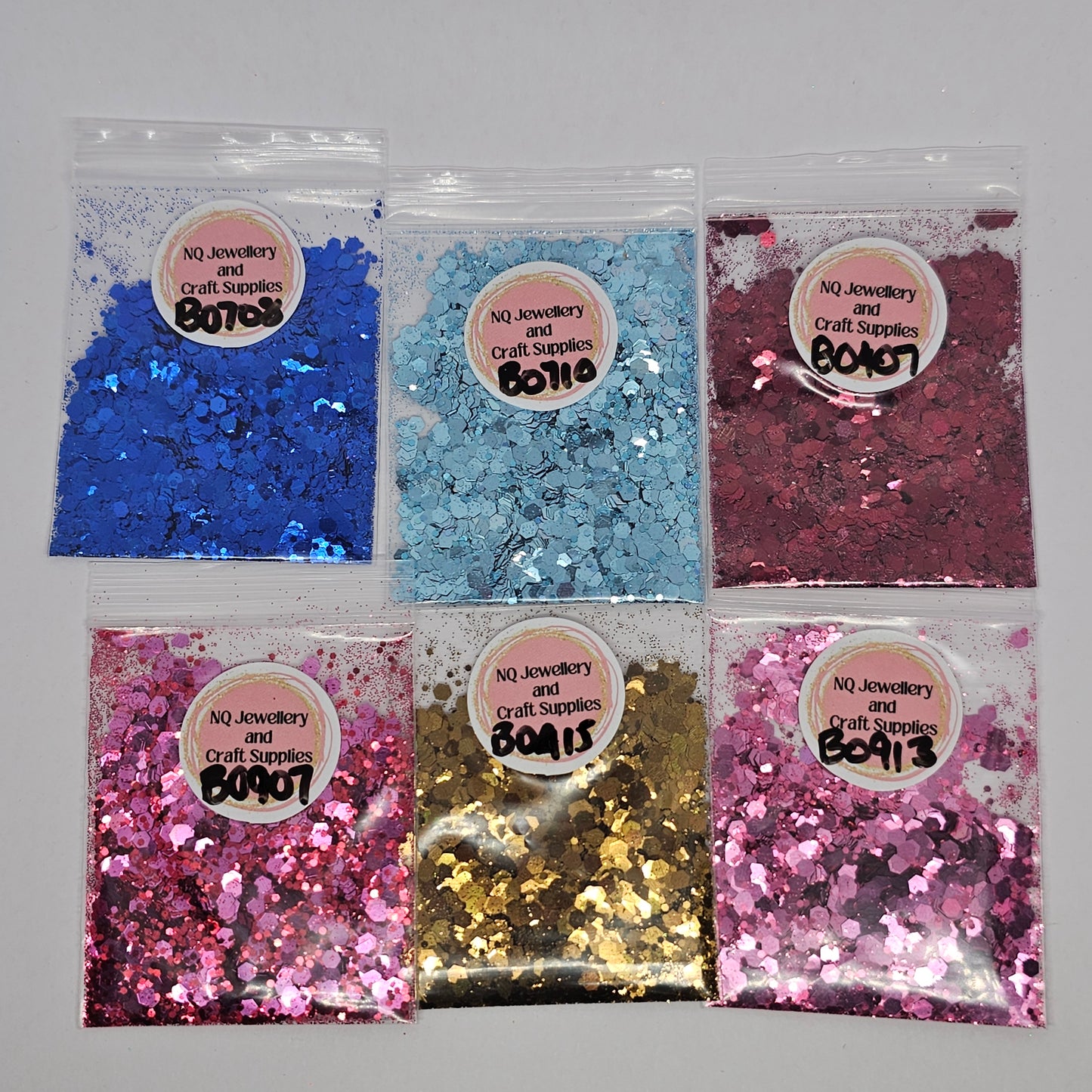 Glitter 20g x 1098 BAGS & 362 x 50gm BAGS - $ - MASSIVE BULK BUNDLE 2 DISCOUNT (Photos are of 2g sample bags)