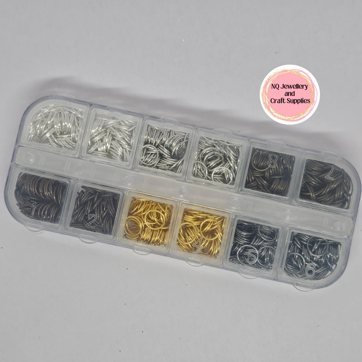 8mm IRON MULTI COLOURED JUMP RING PACK - Shiny Silver, Platinum, Copper, Gold, Bronze, Gunmetal