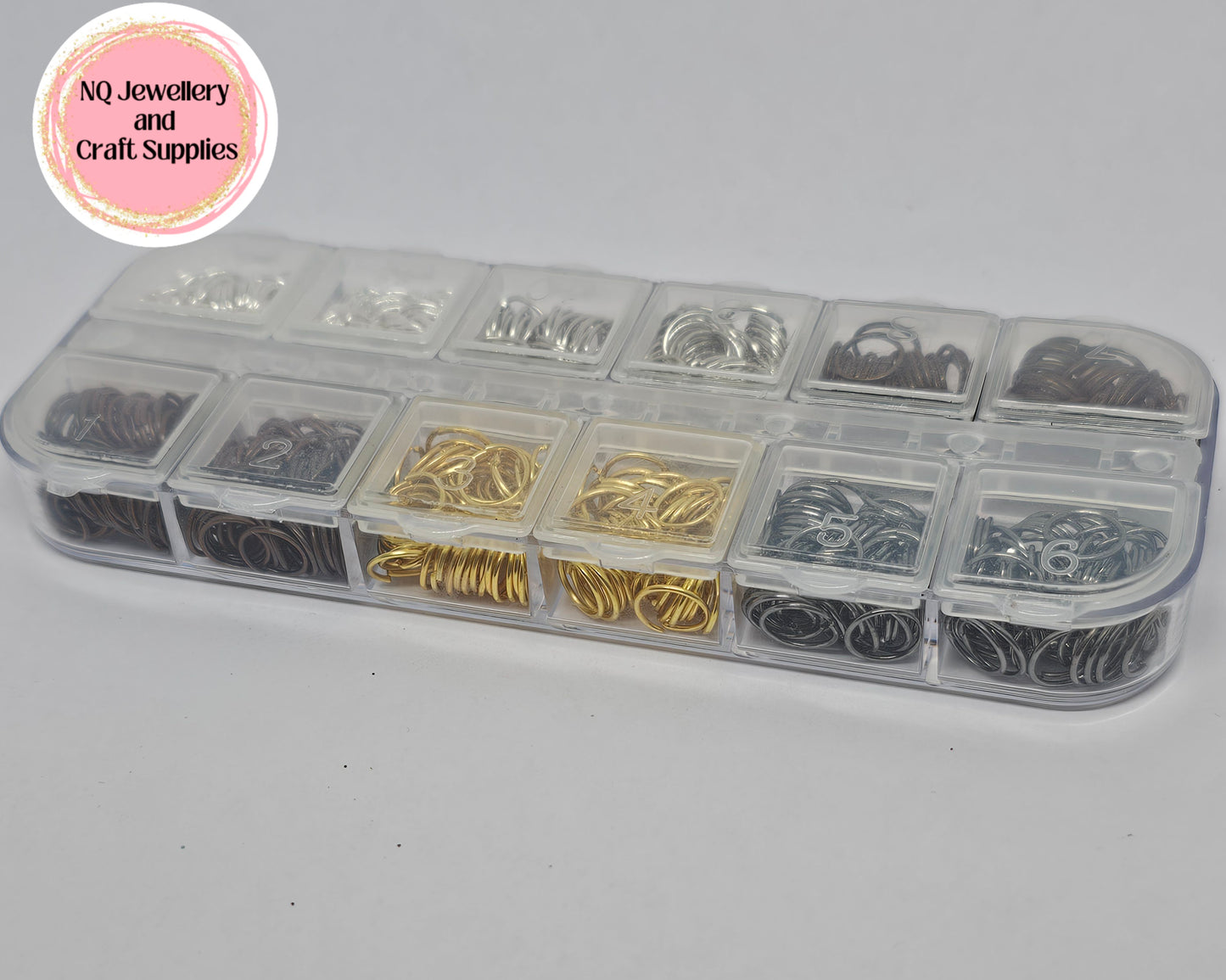 8mm IRON MULTI COLOURED JUMP RING PACK - Shiny Silver, Platinum, Copper, Gold, Bronze, Gunmetal