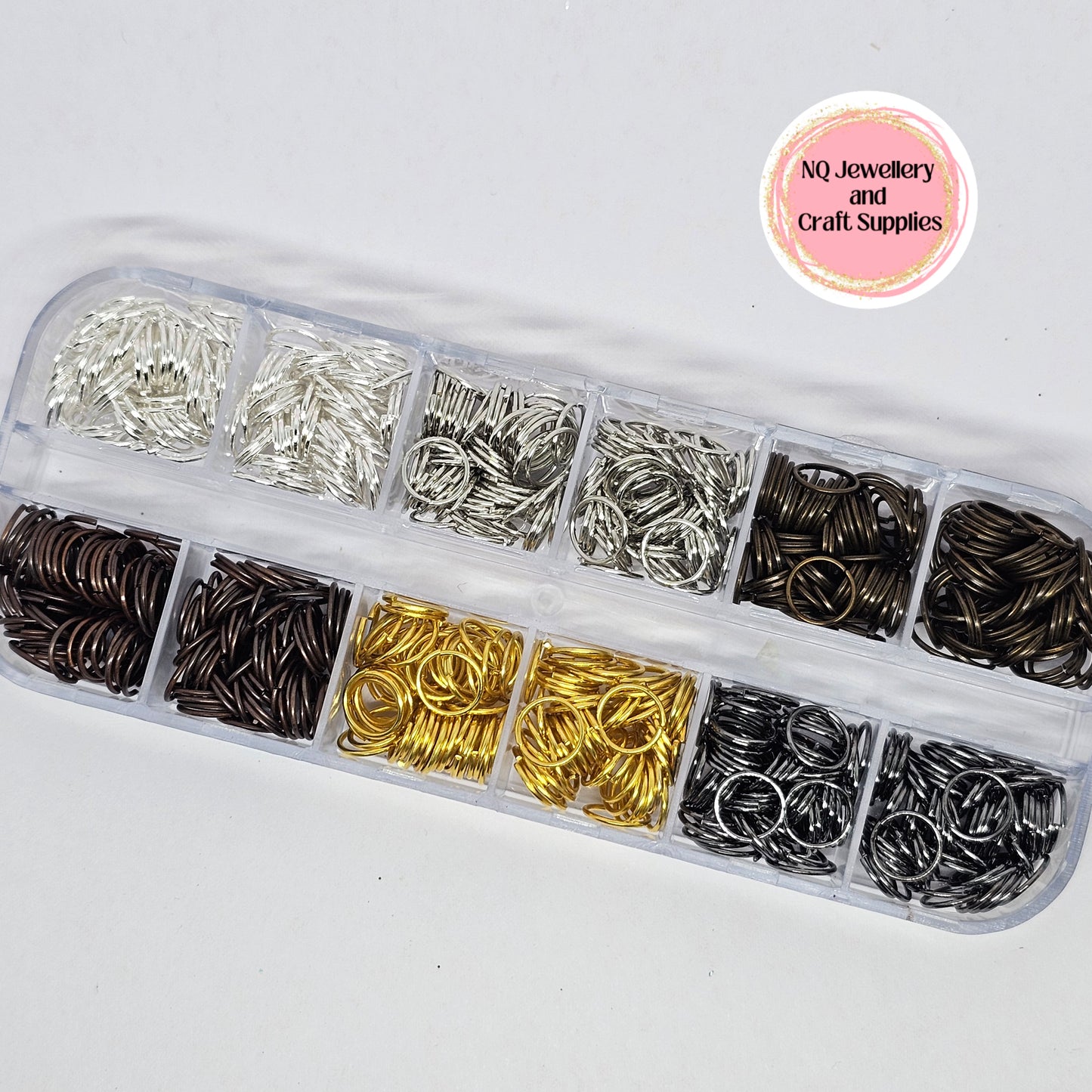 8mm IRON MULTI COLOURED JUMP RING PACK - Shiny Silver, Platinum, Copper, Gold, Bronze, Gunmetal