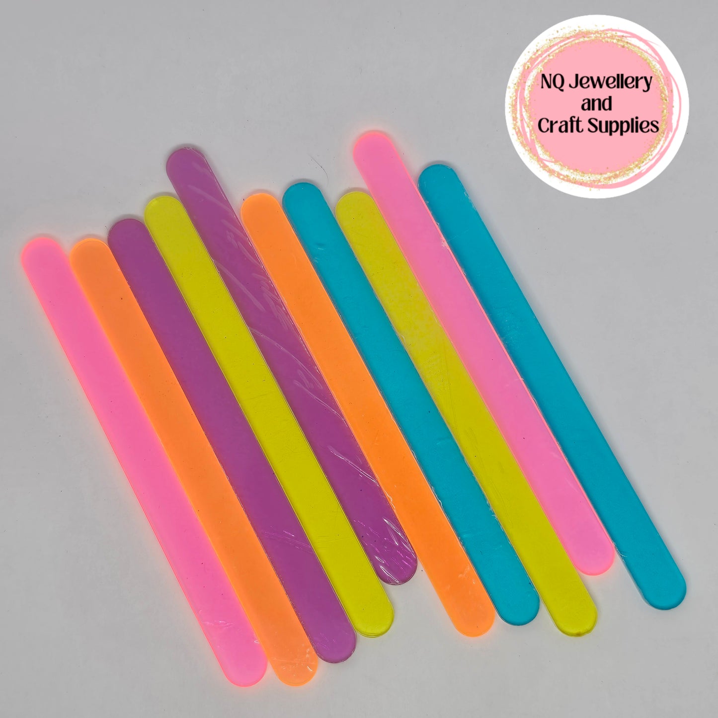 Acrylic Coloured Reusable Sticks Tools Pack of 10 - SALE