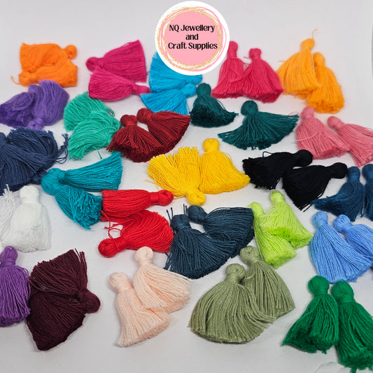 Tassels Pure 100% COTTON THICK - 30mm Various Colours 25 DIFFERENT COLOUR MULTIPACK