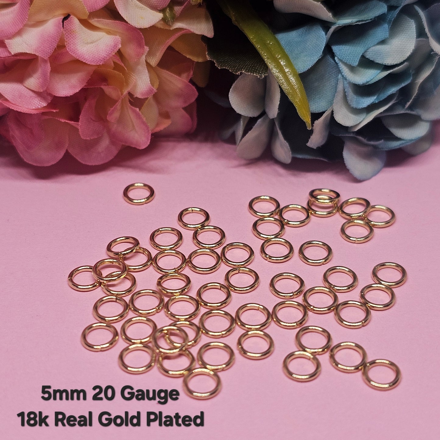 GOLD 24k OR 18k Gold Plated STAINLESS STEEL Jump Rings 304 Stainless Steel x 50pcs OR 100pcs