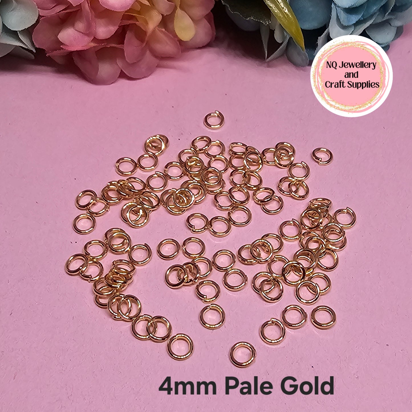PALE GOLD Jump Rings IRON x 100pcs 4mm 6mm 7mm 8mm 10mm