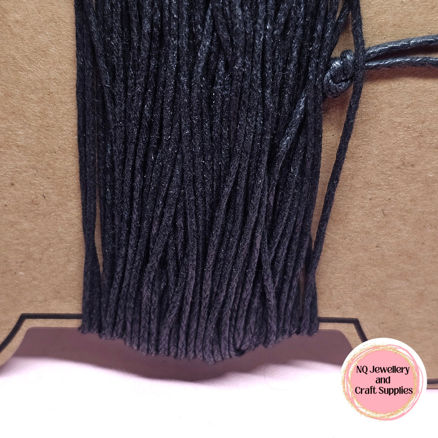 WAXED COTTON CORD 1mm BLACK 10mts - Beading