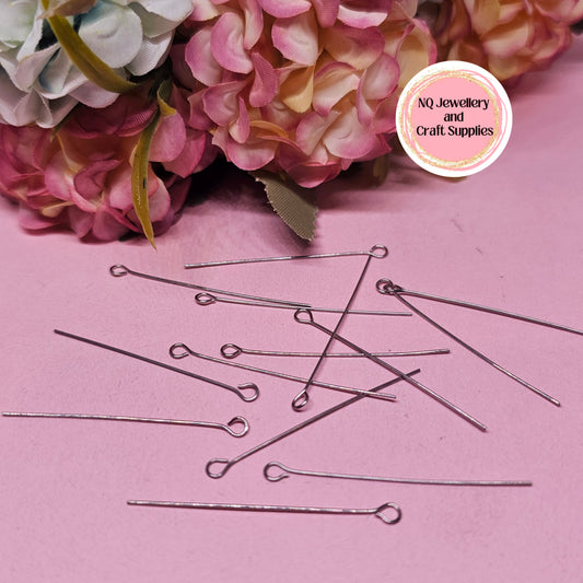 HEAD PINS with EYE 35mm - Stainless Steel 304 100pc per packet