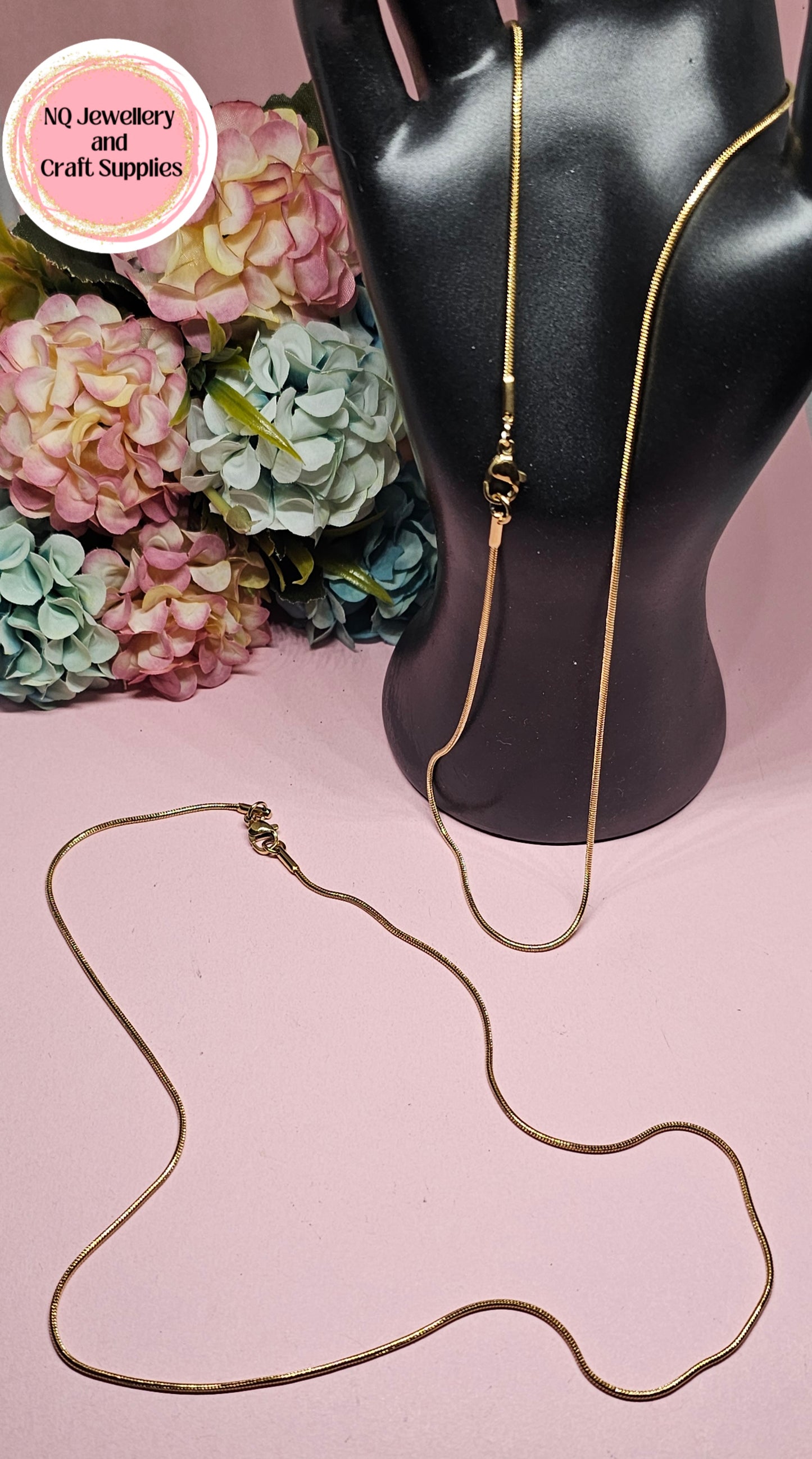 NECKLACE Snake Chain / Stainless Steel & Gold Stainless Steel 304 x 2