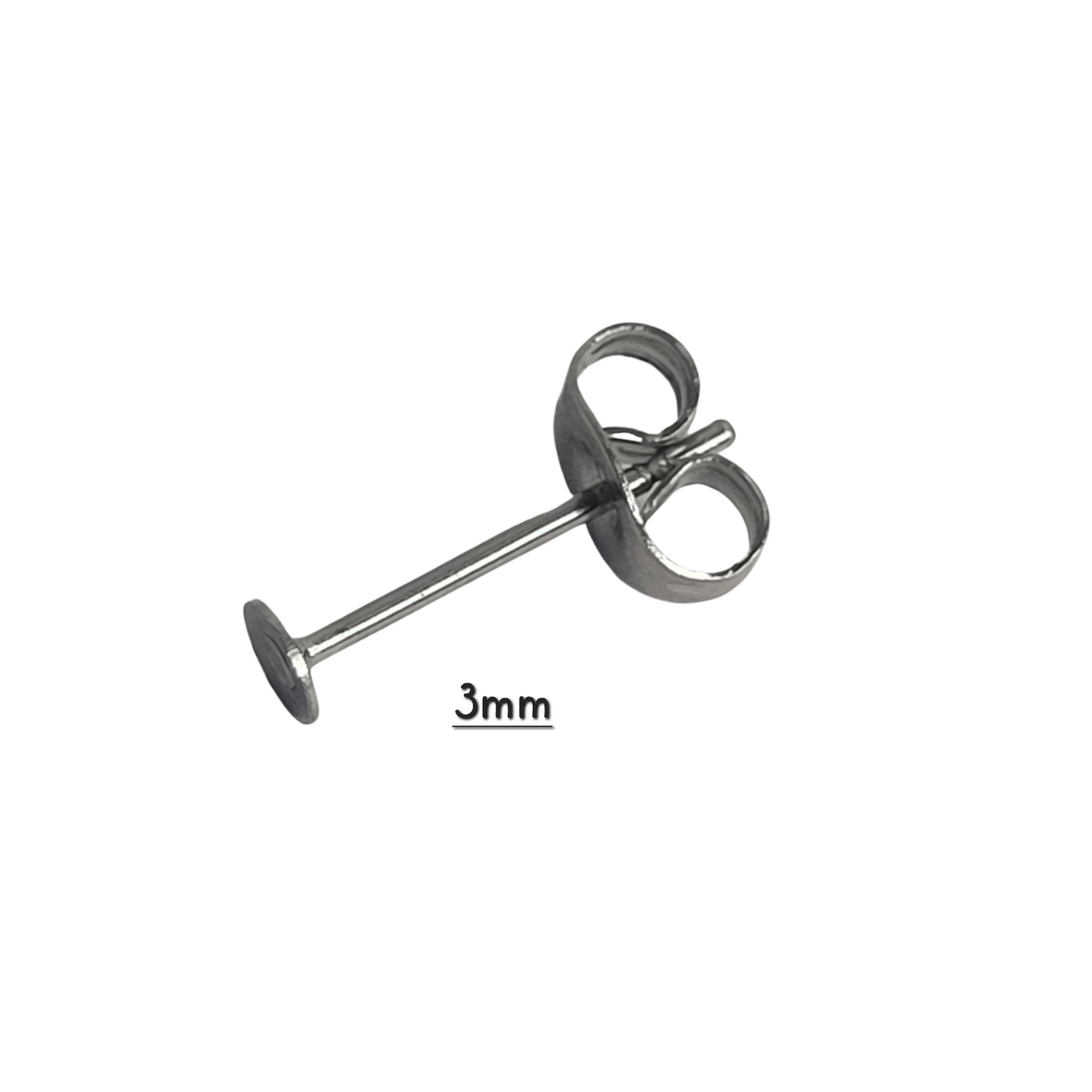 316L Stainless Steel Earring Stud Posts - 3mm 4mm 5mm 6mm 8mm 10mm 12mm / 100 pieces PLUS Backs