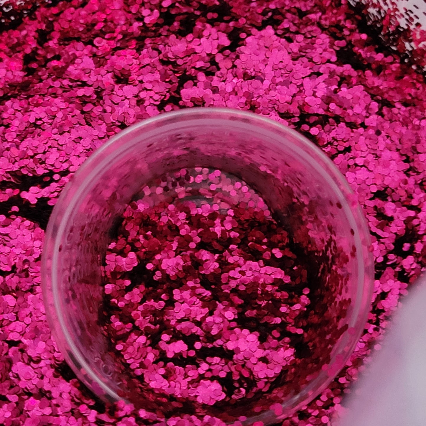 Cerise Pink Hydrangea Glitter / Mini Hex Glitter / 20g 50g 100g / Pink Glitter / SIZE 1/24