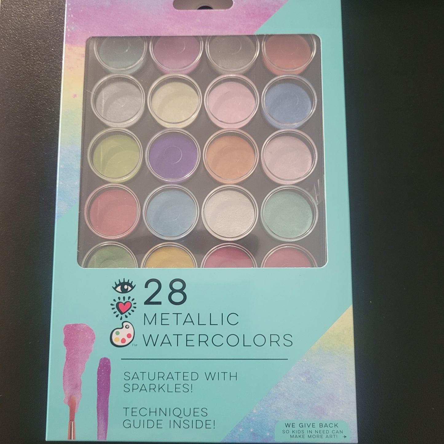 METALLIC WATERCOLOURS Set of 28 - iHeartART - Great Gift Idea