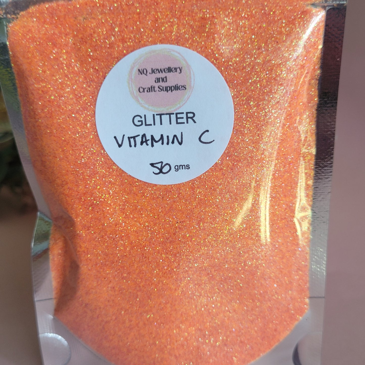 Vitamin C Glitter / Super Fine Glitter / 20g & 50g / Iridescent Orange / Neon Orange Glitter