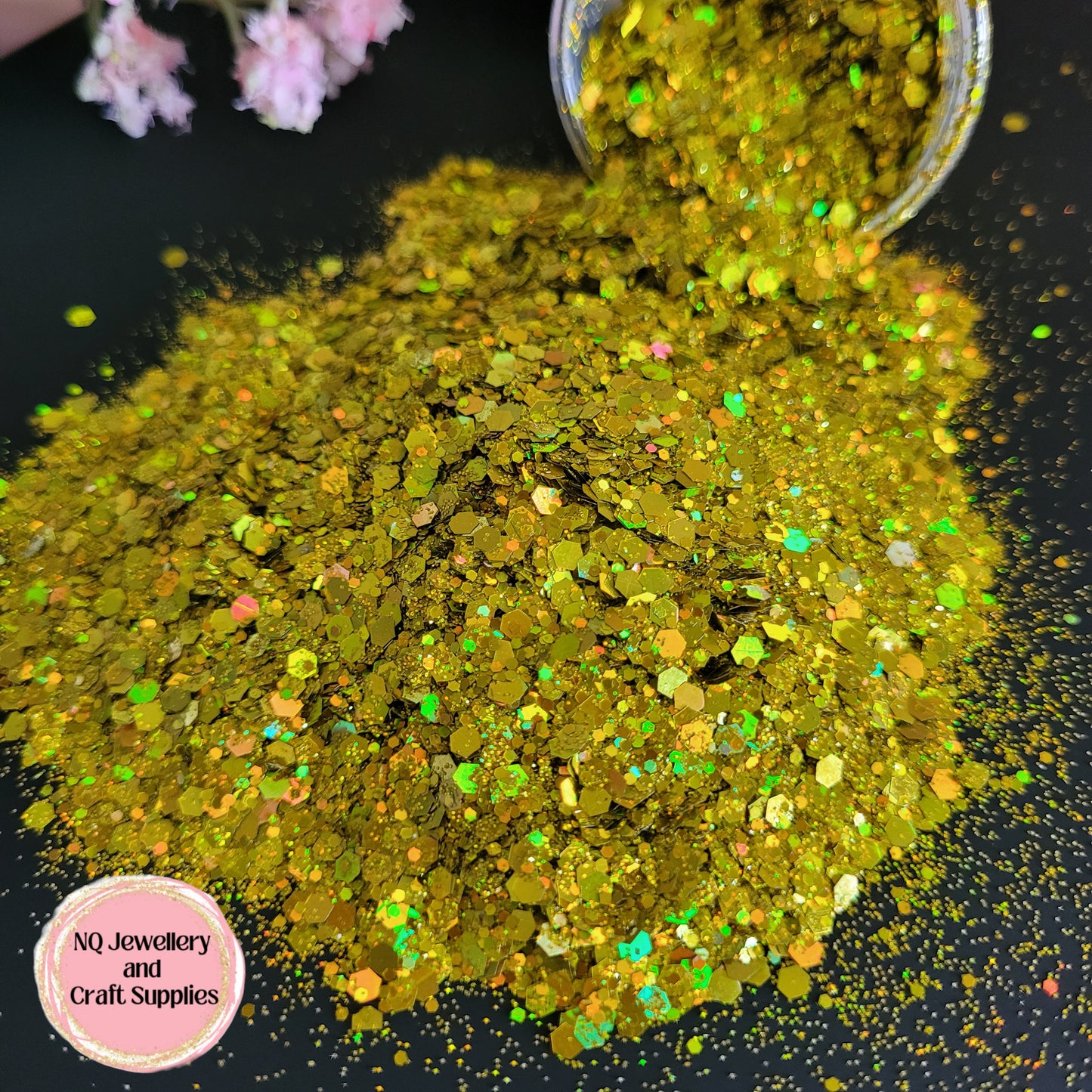 GOLD Holographic Glitter / Gold Rush / Mixed Size - 20g 50g Bags